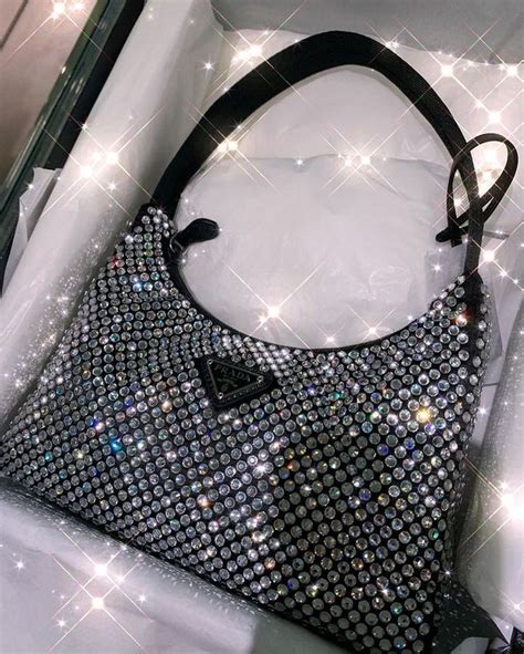 prada sparkly hand bag.